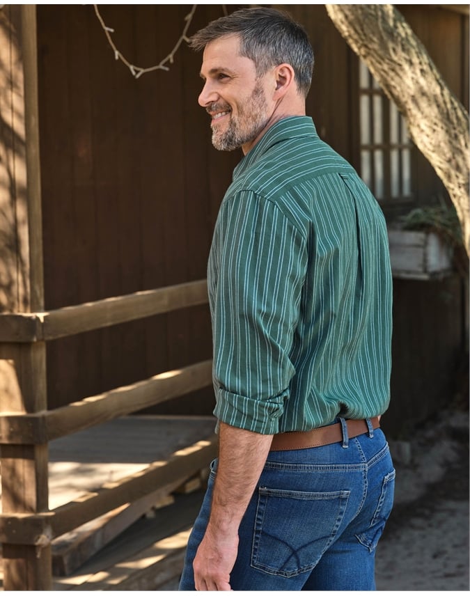 Textured Stripe Long Sleeve Shirt