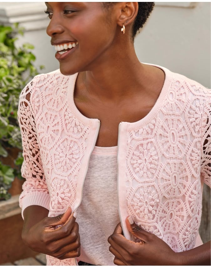 Cotton Lace Zip Jacket