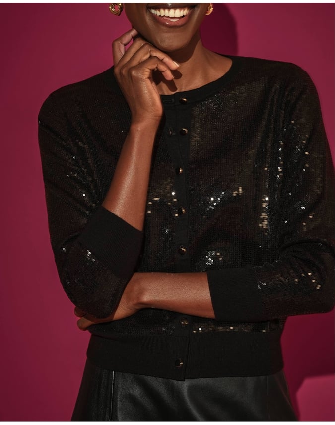 Sequin Crew Cardigan
