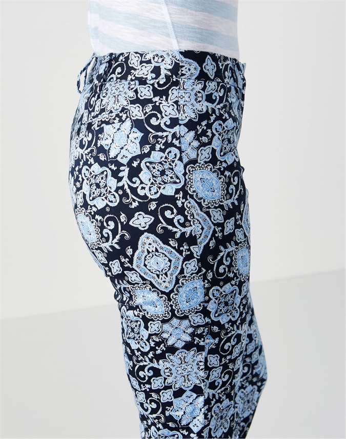 Blue Ornate Tile | Capri Trouser | Pure Collection