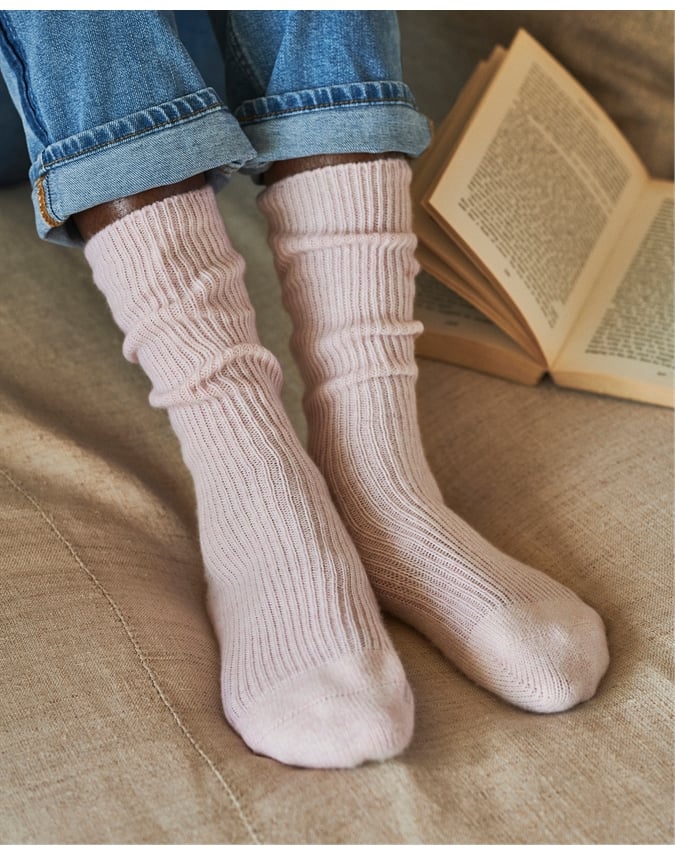 Rose Mist Cashmere Bed Socks Pure Collection