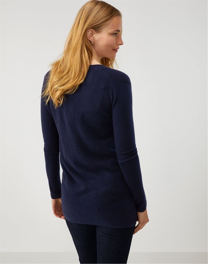 Navy | Cashmere Boyfriend Cardigan | Pure Collection