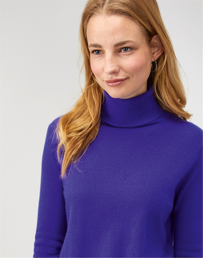 Winter Violet Cashmere Boyfriend Polo Neck Sweater Pure Collection Winter Violet Cashmere Boyfriend Polo Neck Sweater Pure Collection