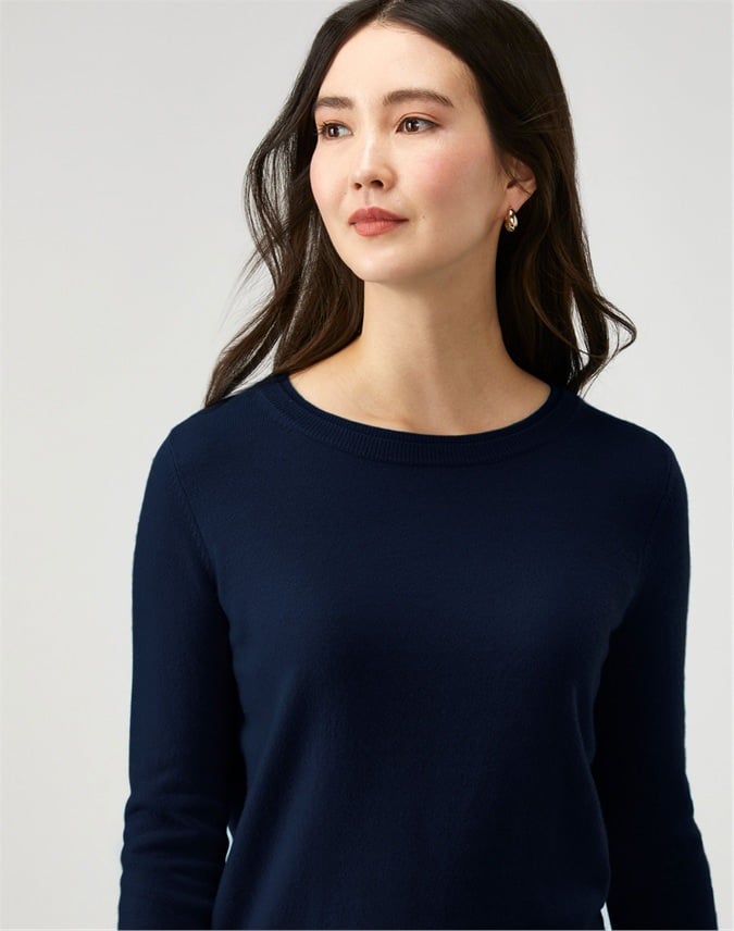Navy Cashmere Boyfriend Sweater Pure Collection