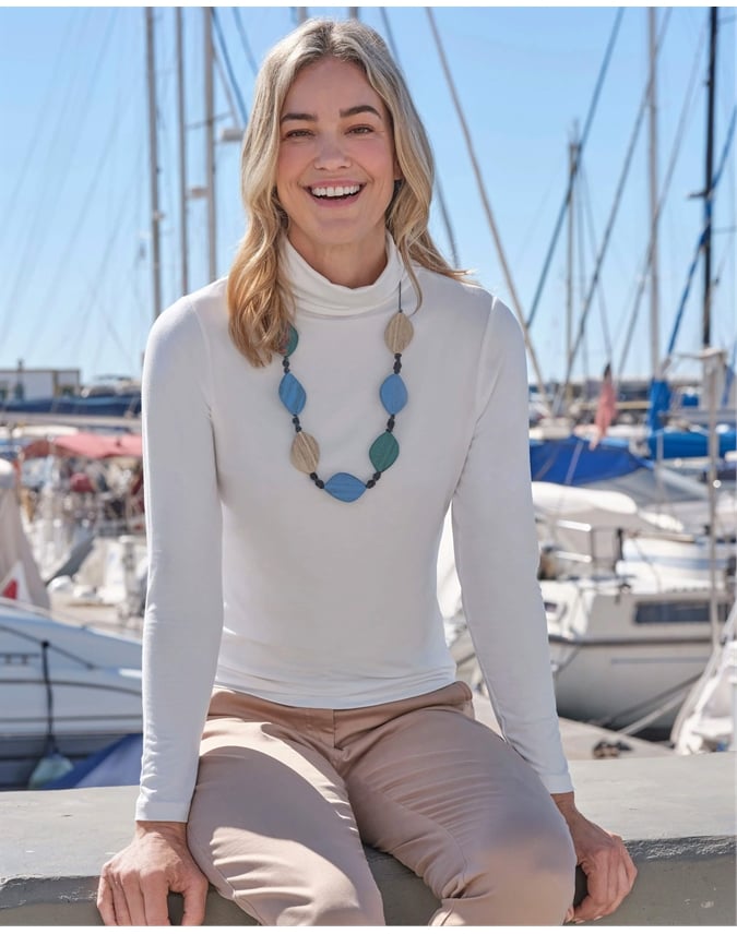 Jersey Slim Turtle Neck Top