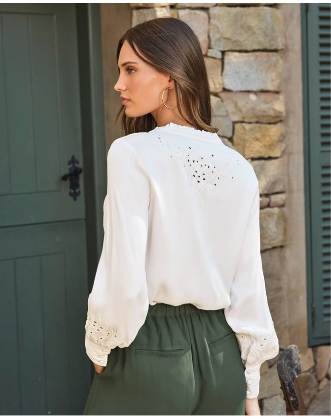 Satin Embroidered Blouse