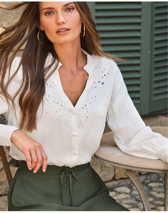 Satin Embroidered Blouse