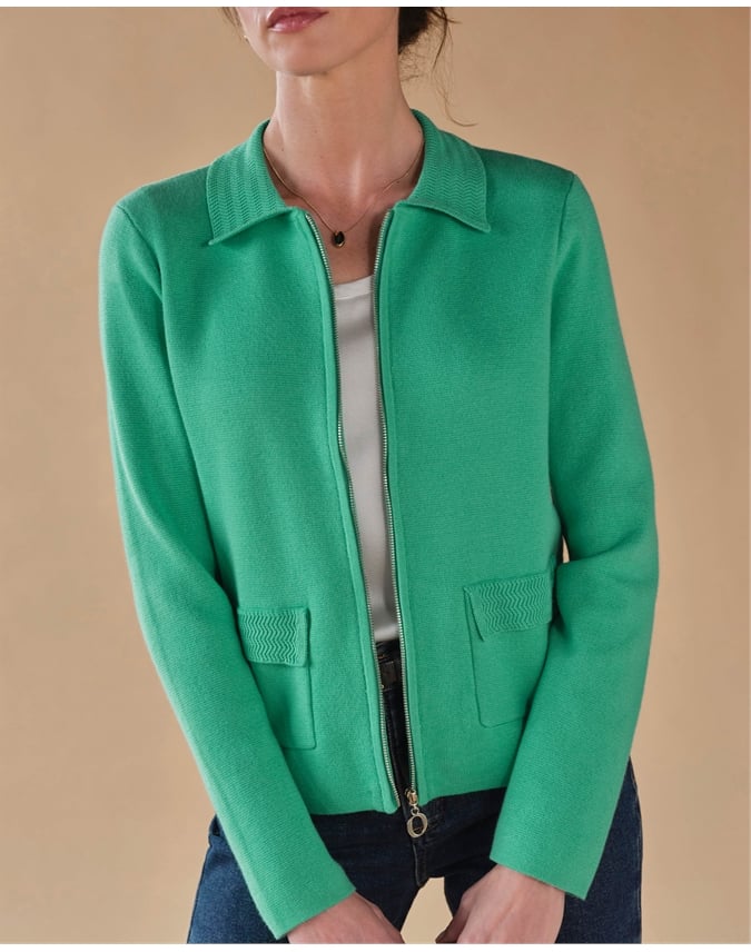 Wool Blend Milano Zip Jacket