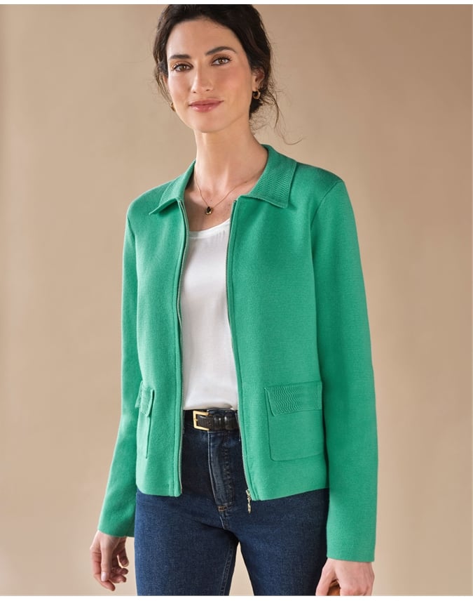 Wool Blend Milano Zip Jacket