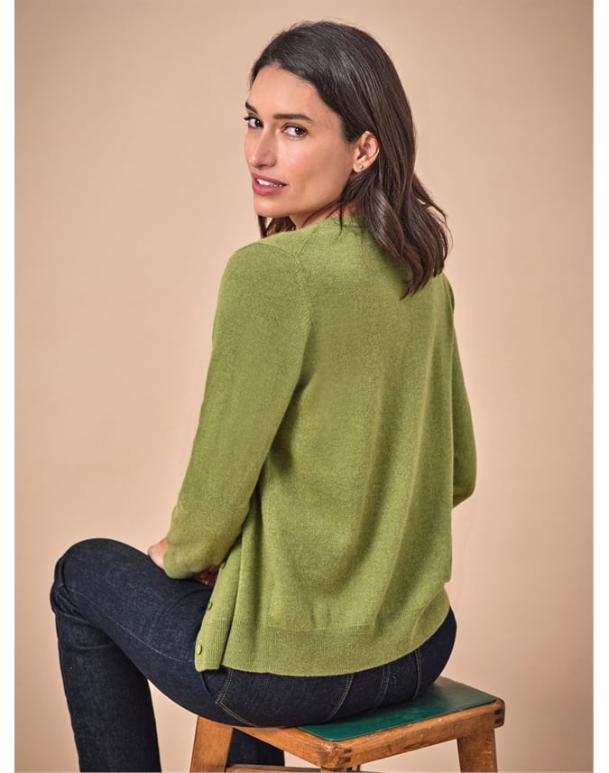 Cashmere Crew Neck Cardigan