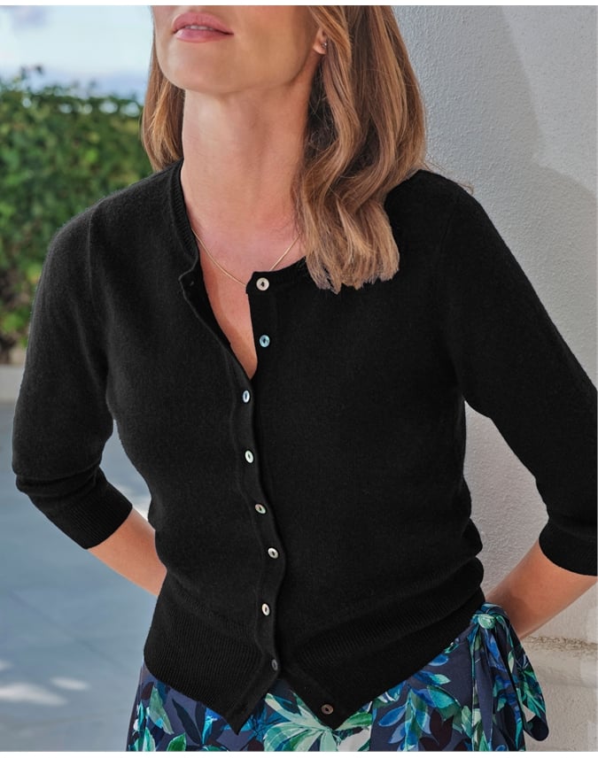 Cashmere Cropped Cardigan