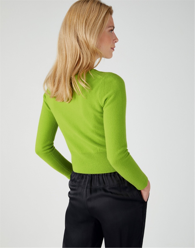 Pistachio Cashmere Cropped Sweater Pure Collection