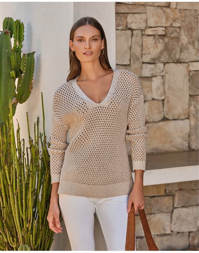 Cotton V Neck Sweater