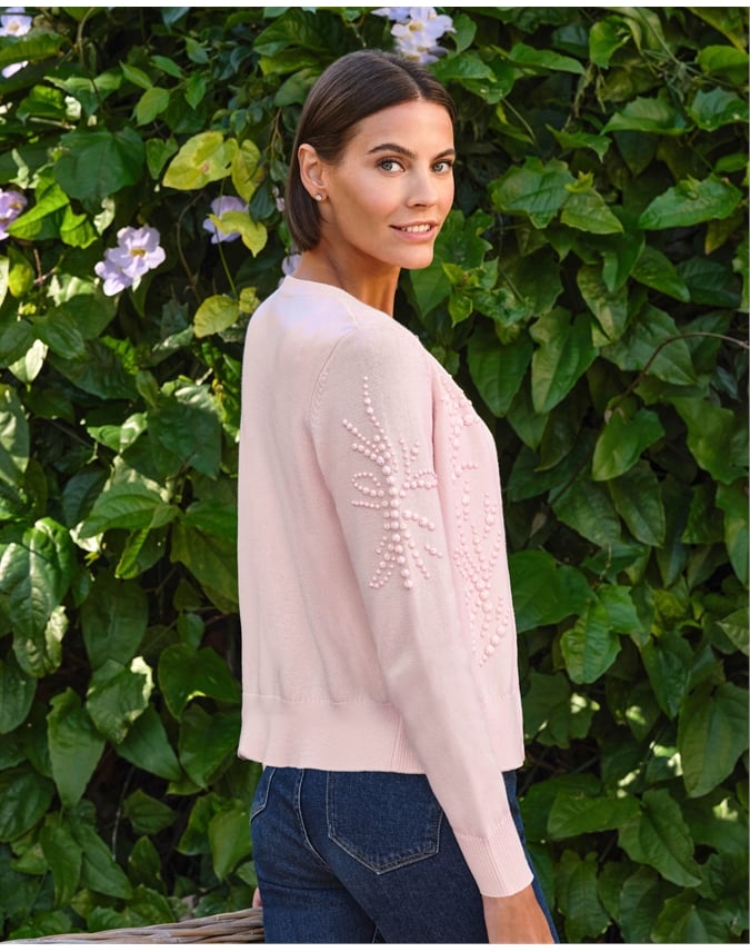 Cotton Hand Beaded Cardigan