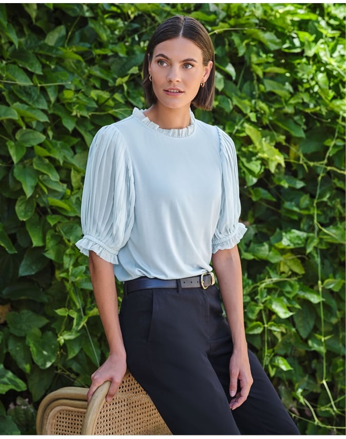 Pleat Sleeve Top