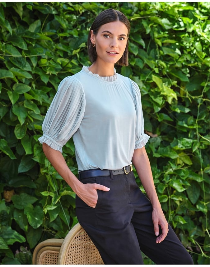 Pleat Sleeve Top