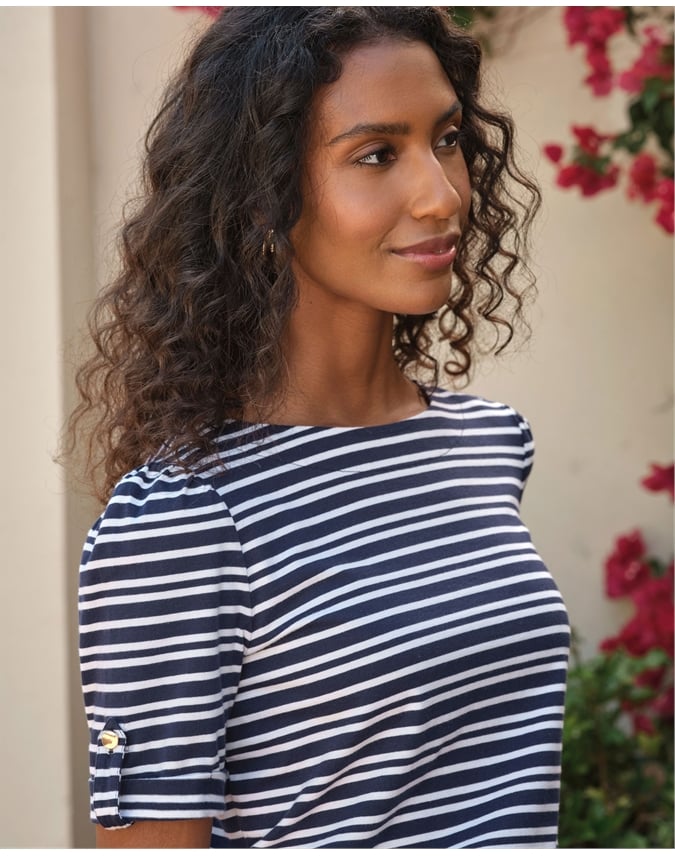 Button Tab Sleeve Tee