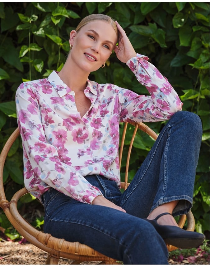 Sand Washed Pure Silk Satin Blouse