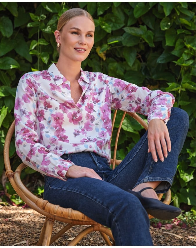 Sand Washed Pure Silk Satin Blouse