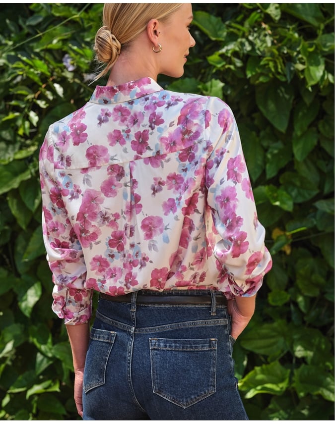 Sand Washed Pure Silk Satin Blouse