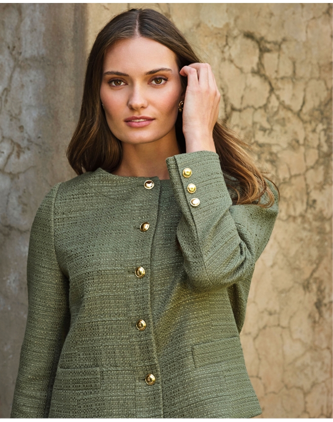 Boucle Collarless Jacket