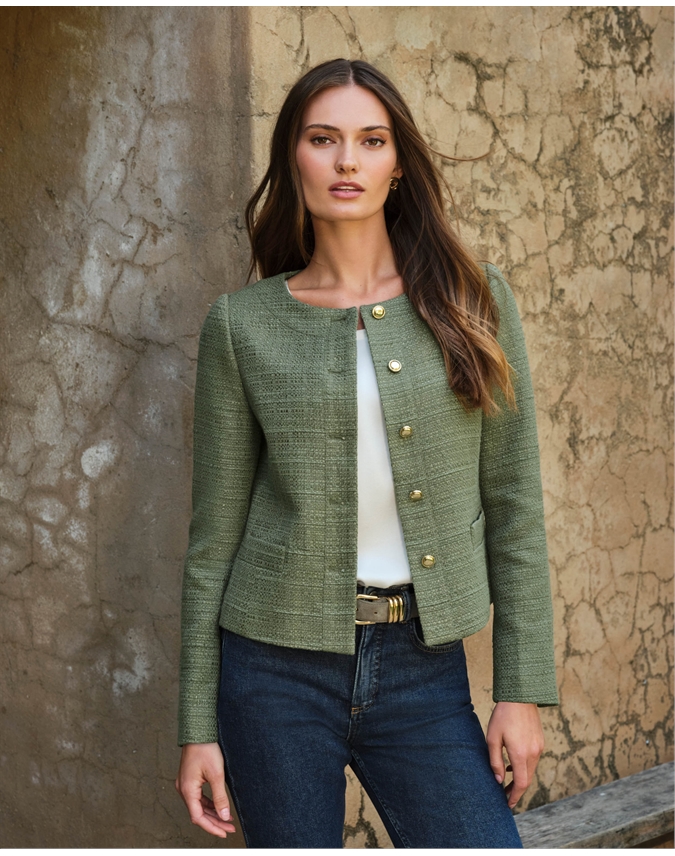 Boucle Collarless Jacket