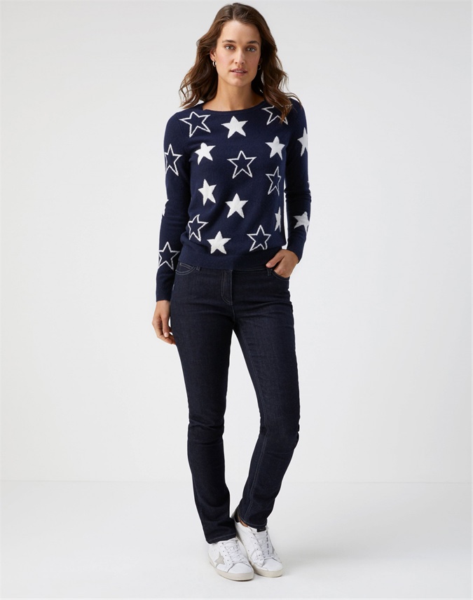 Star Intarsia | Cashmere Patterned Sweater | Pure Collection