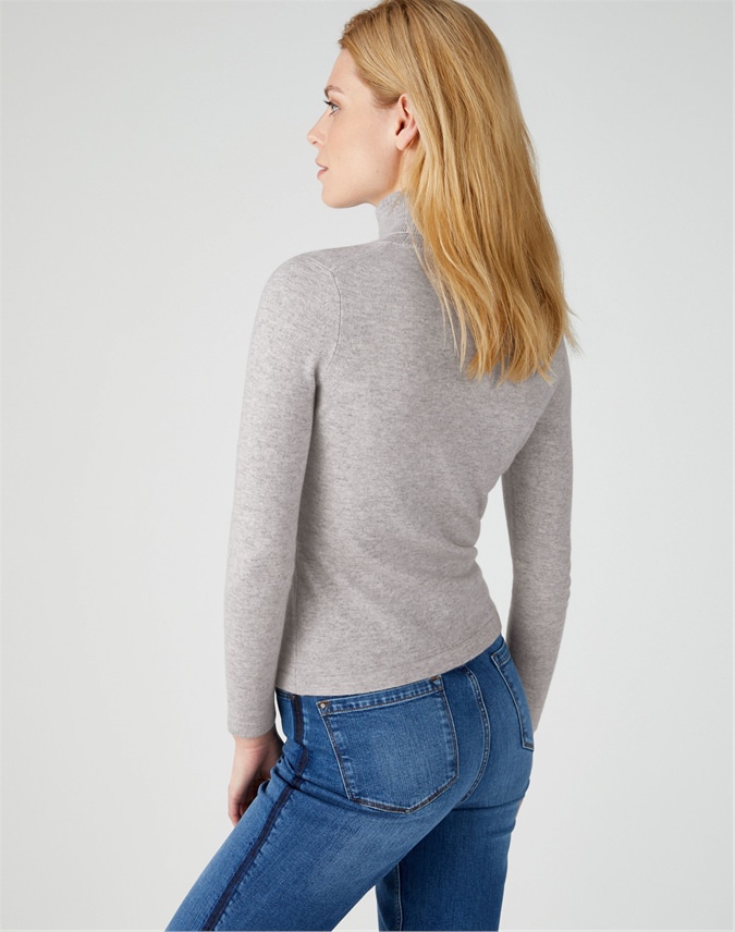Heather Dove | Cashmere Roll Neck Sweater | Pure Collection
