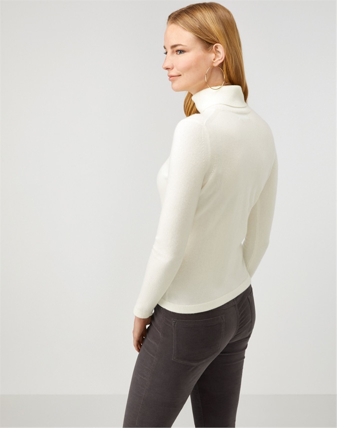 Soft White | Cashmere Roll Neck Sweater | Pure Collection