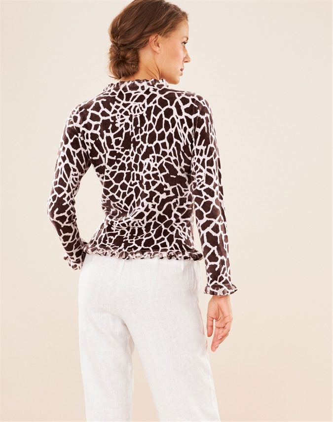 giraffe print cardigan