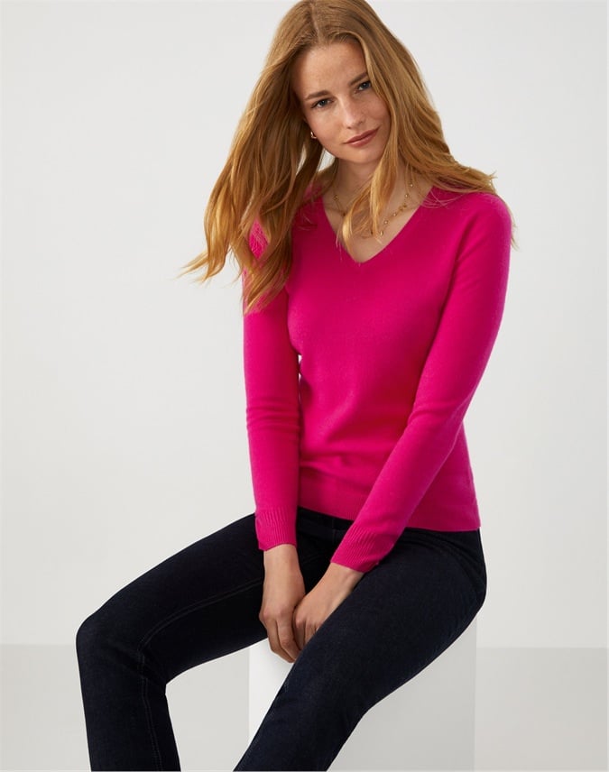 Cashmere Slim Fit V Neck Sweater
