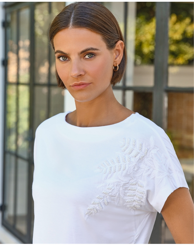 Palm Embroidered Tee