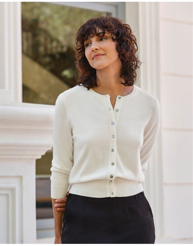 Cashmere Cropped Cardigan