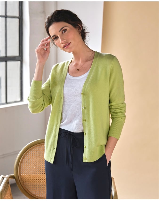 Cashmere V Neck Cardigan