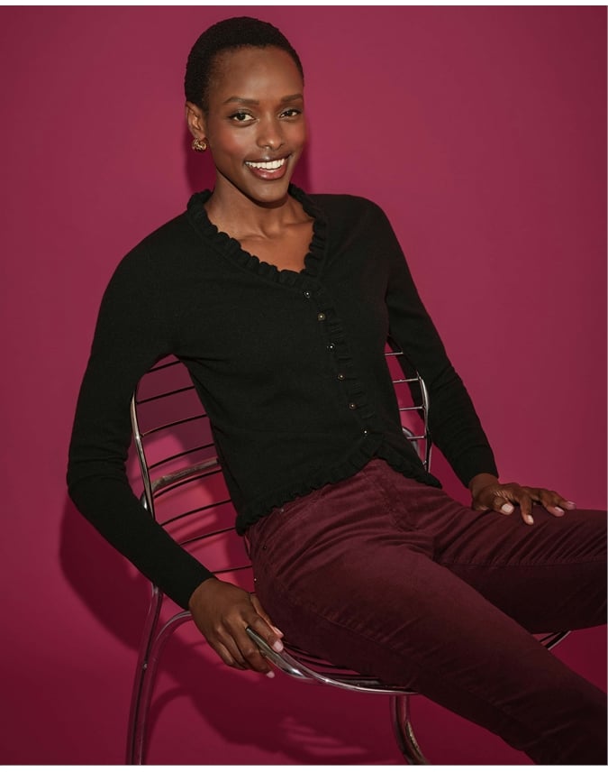 Cashmere Ruffle Cardigan