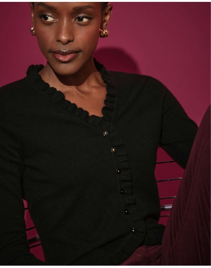 Cashmere Ruffle Cardigan