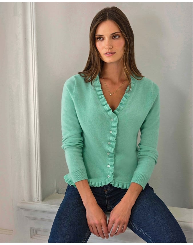 Cashmere Ruffle Cardigan