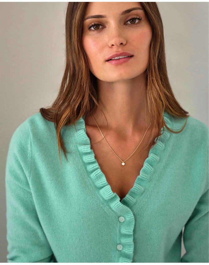 Cashmere Ruffle Cardigan