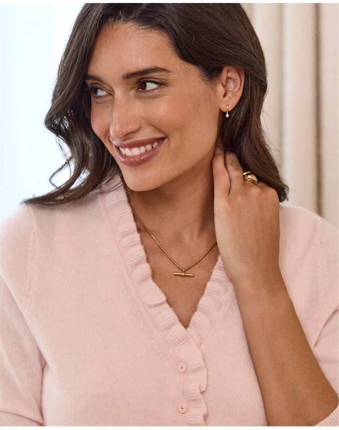 Cashmere Ruffle Cardigan