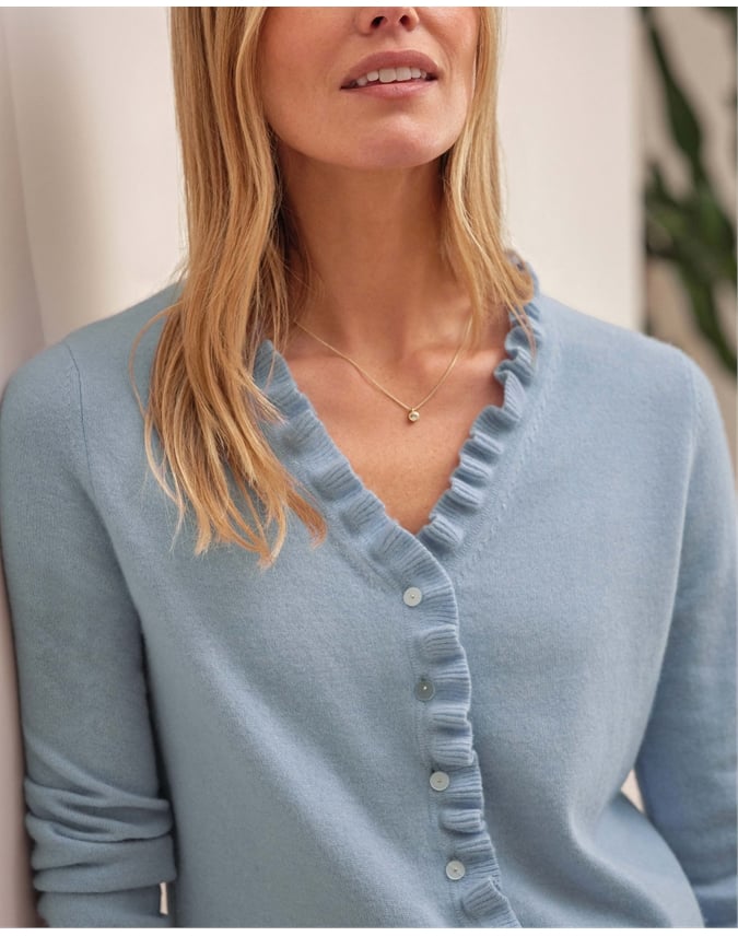 Cashmere Ruffle Cardigan