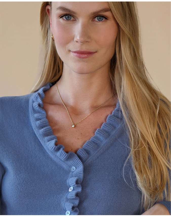 Cashmere Ruffle Cardigan