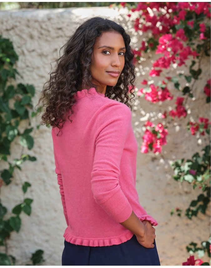 Cashmere Ruffle Cardigan