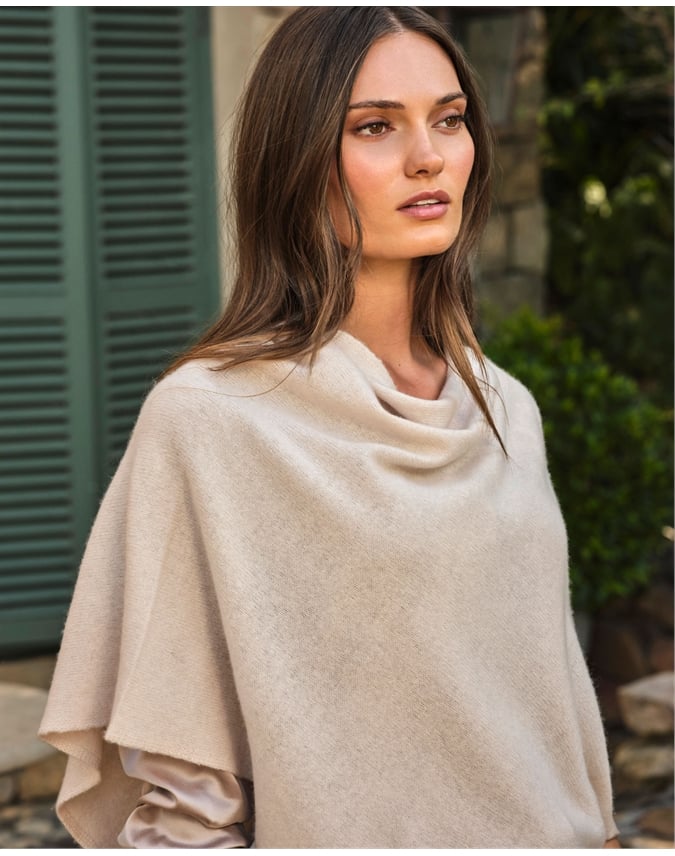 Organic Cashmere Gassato Poncho