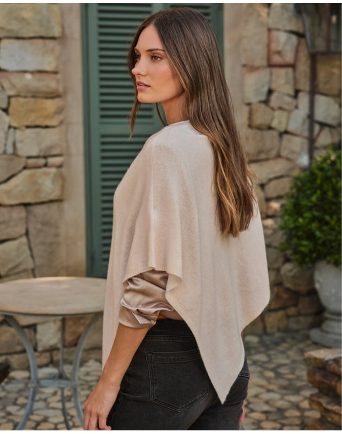 Organic Cashmere Gassato Poncho