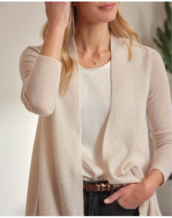 Gassato Lightweight Cashmere Swing Cardigan