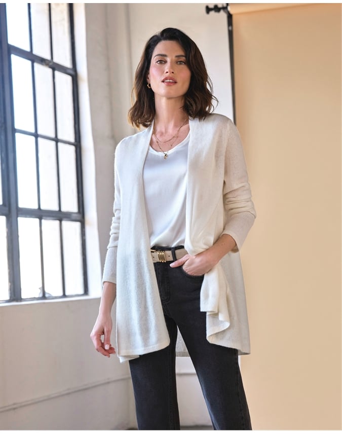 Gassato Lightweight Cashmere Swing Cardigan
