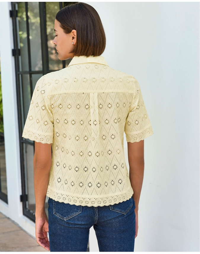 Short Sleeve Broderie Shirt