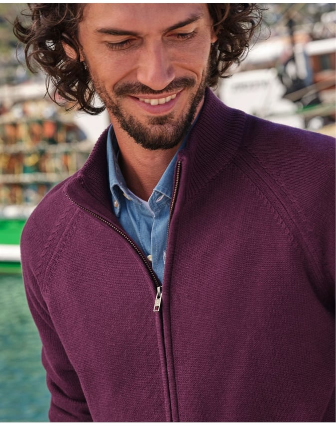 Essential Cotton Zip Cardigan