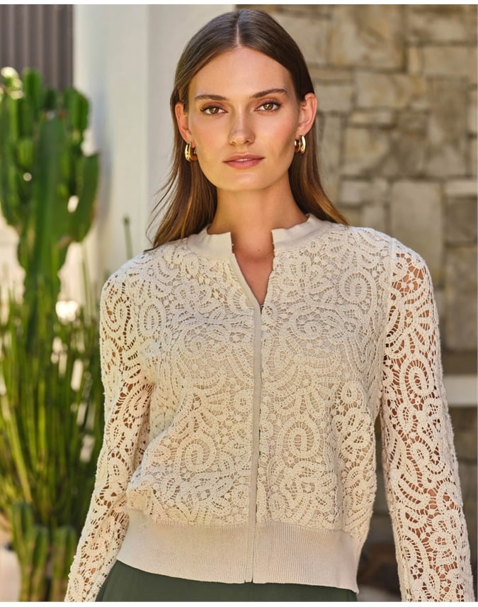 Lace Crochet Effect Cardigan