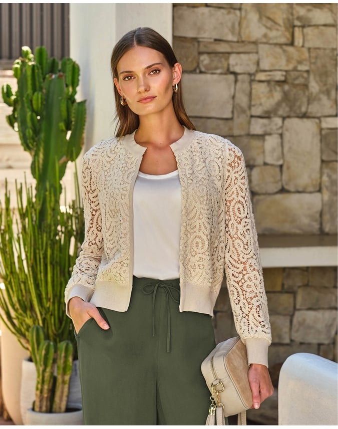 Lace Crochet Effect Cardigan